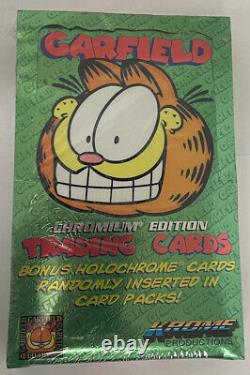 1995 Garfield Chromium Factory Sealed Hobby Box 24 Packs Scarce