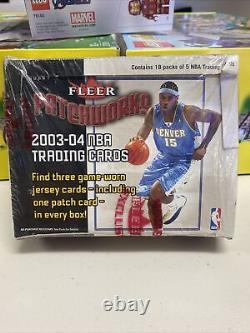 2003-04 Fleer Patchworks Basketball Sealed Hobby Box (18 Packs) Lebron James RC