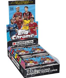 2021-22 Topps Chrome LIGHT Bundesliga Soccer Factory Sealed Hobby Box 16 Packs