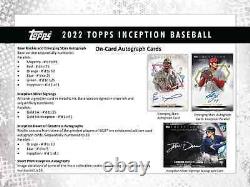 2022 Topps Inception Baseball FACTORY Sealed Hobby Box BRAND NEW