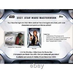 (Sealed) 2021 Topps Star Wars Masterwork Hobby Hobby Box 4 Packs