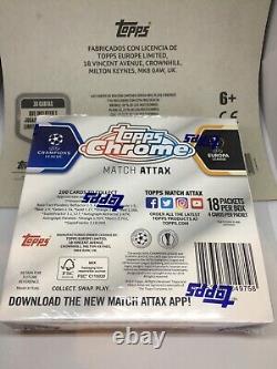 Topps Chrome Match Attax UCL 2020/21 Hobby Display Box Soccer (18 Packs) Sealed